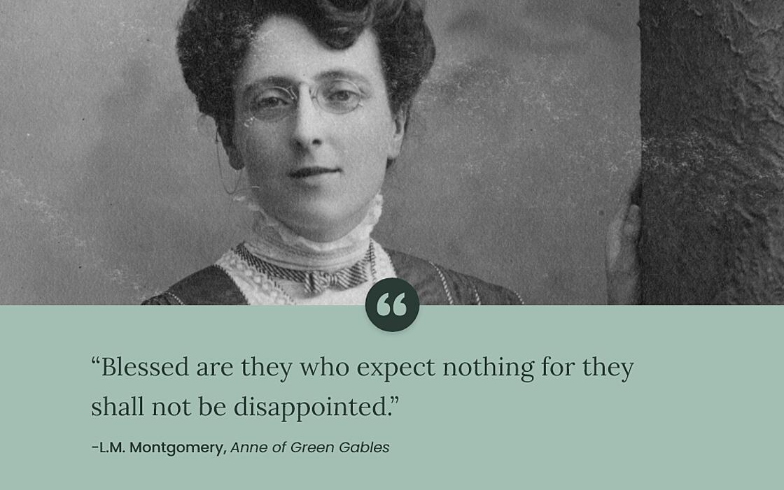 Graphic of L.M. Montgomery Photo and Quote