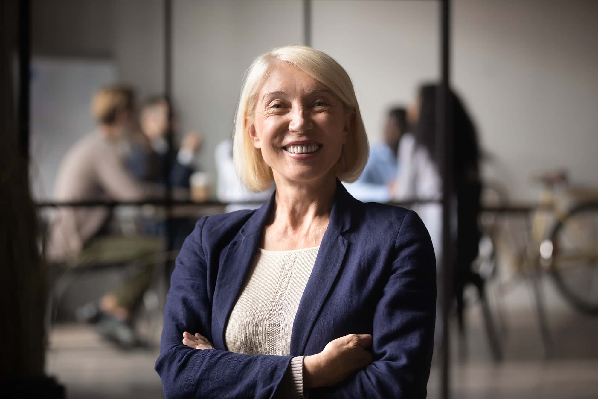 Happy woman smiling at camera