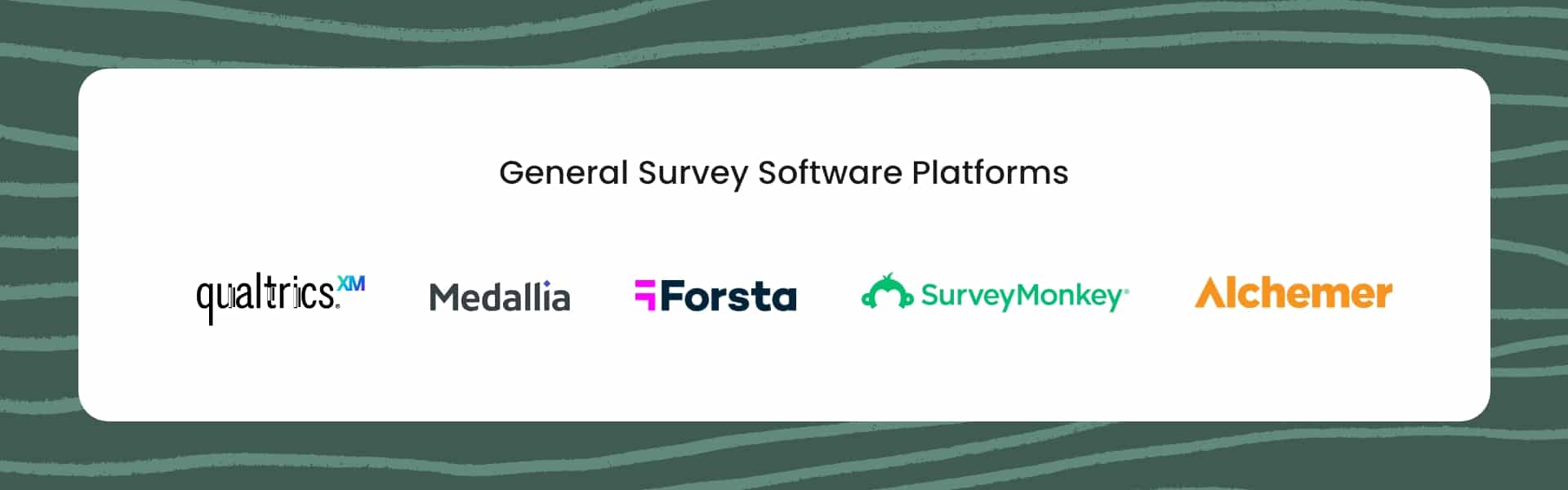 General survey software platforms provider icons