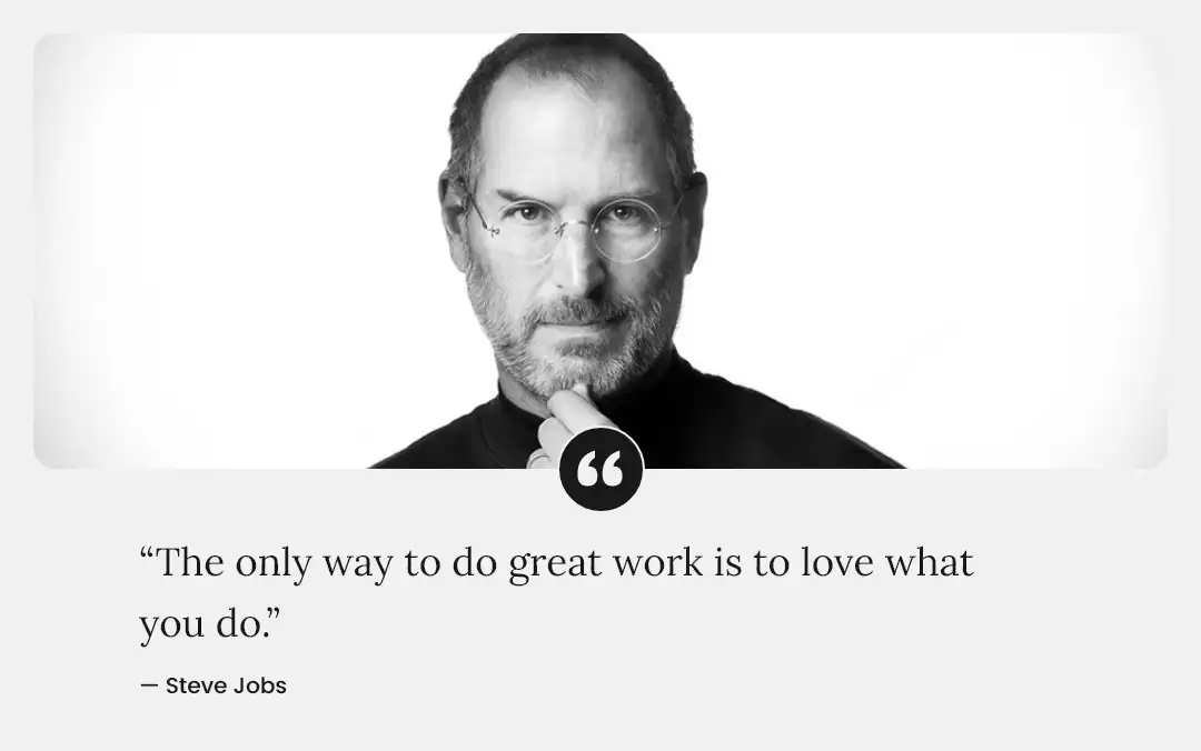 Steve Jobs image and quote