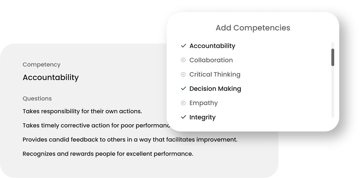 Adding Competencies to an assessment