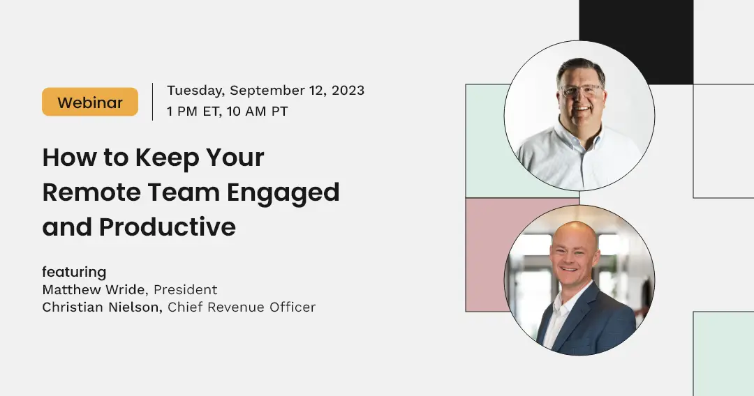 How to Engage Your Remote Employees Webinar Cover Photo