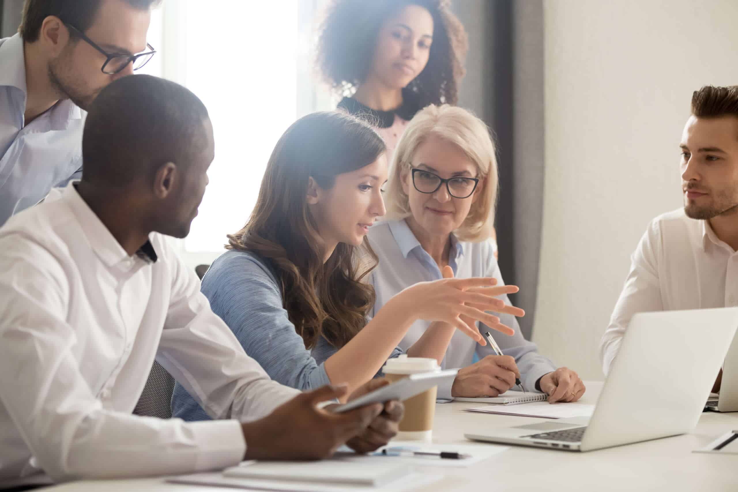 employees participating in a meeting