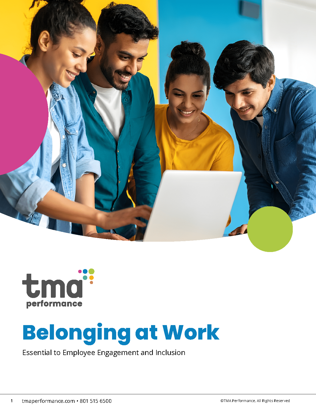 Belonging at Work Cover Photo - 4 People gathered around a laptop