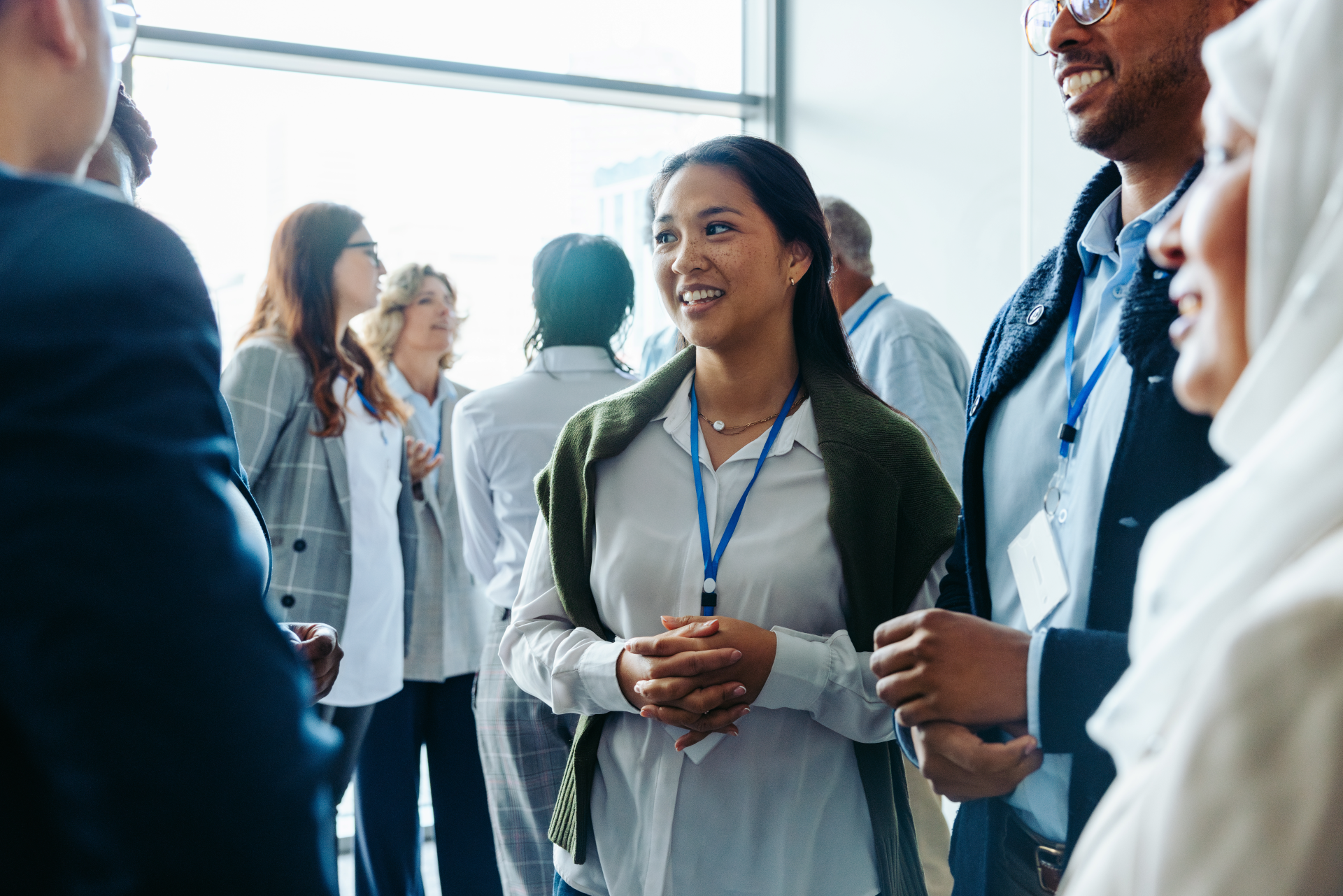 Woman attending Business Networking Event