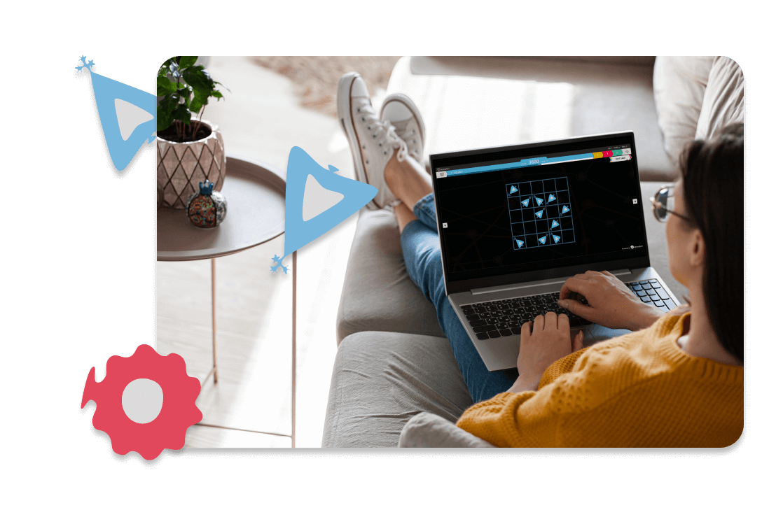 BrainsFirst – Girl Playing NeurOlympics on Laptop